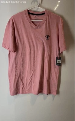 Camiseta Beverly Hills Polo Club Para Hombres Rosa Manga Corta Cuello en V Talla M Con Etiqueta Foto 1 de 4