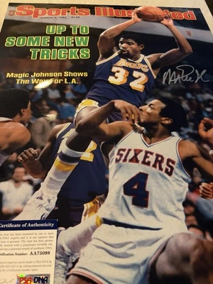 MAGIC JOHNSON SIGNED 16X20 PHOTO LOS ANGELES LAKERS BASKETBALL AUTOGRAPHED PSA - Image 1 of 4