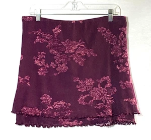 Falda Free People Floral Tejida en Capas Grande Multicolor Dobladillo Lechuga Elastizada Defectos - Imagen 1 de 18