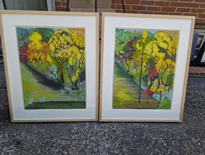 Brinsley Tyrrell Original Pastell auf Papier ZWEI (2) Bonfoey Gallery gerahmt. - Bild 1 von 16
