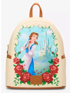 Loungefly Disney Beauty And The Beast Mini Backpack Belle Castle Floral Rose Bag - Picture 1 of 4