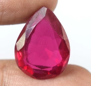 Ceylon Red Sapphire 11.75 Ct/15 mm Natural Pear Gemstone Certified E14019 - Picture 1 of 8