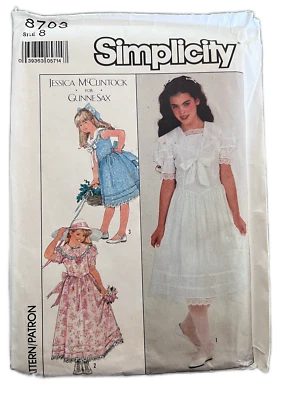 1988 Vintage Simplicity Jessica McClintock/Gunne Sax Sewing Pattern Girls Dress - Image 1 of 4