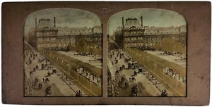 Paris.Rue de Rivoli et Palais des Champs Elysée.Tissue.Album.Photo Stereo G.A.F. - Picture 1 of 4