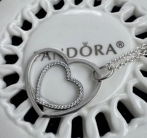 Auténtico Pandora Corazón a Corazón Collar Cadena #390364CZ - 90 cm / 35,4 pulgadas - Imagen 1 de 9