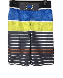 Cat & Jack Boys Size L Gray Yellow Blue Stripe Swim Shorts Trunks NWT Free Ship - Picture 1 of 4