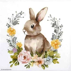 4 servilletas de papel individuales para almuerzo para decoupage y fiesta - lindo conejo de Pascua - Imagen 1 de 4