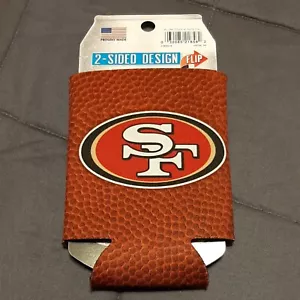 SAN FRANCISCO 49ERS KOOZIE CAN COOLER NEW DOUBLE SIDED FLAT - Picture 1 of 2