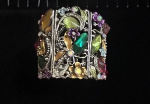 PULSERA BRAZALETE ANCHO VINTAGE HERMOSA FILIGRANA ESTRÁS - Imagen 1 de 6