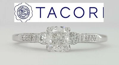Anillo de compromiso de 3 piedras de oro de 18 quilates de 0,74 quilates simplemente TACORI 2657RD65W GIA Rtl $5,490 Foto 1 de 4