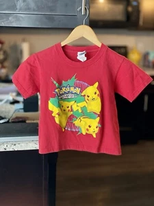 Vintage 1999 Pokemon Pikachu Master Quest Red Shirt Nintendo Size Youth XS RARE - Picture 1 of 12