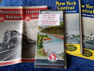 Vintage Lot Of 1950's Railroad Tables And Brochures Penn. Railway,Great Northern - Picture 1 of 3