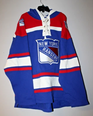 New NHL New York Rangers old time jersey style mid weight cotton hoodie men's S - Image 1 of 4