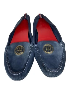 Tommy Hilfiger Women's Suede Harmeni Driver Moccasin Loafers Navy Size 9.5 - Picture 1 of 6