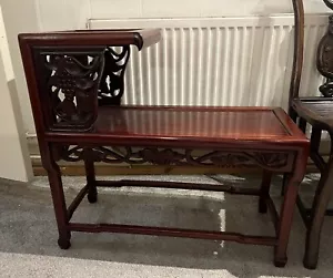 VINTAGE CHINESE TWO TIERS TABLE ROSEWOOD COFFEE TABLE HONGMU ORIENTAL HARDWOOD - Picture 1 of 11