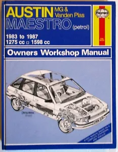 Haynes - Austin Maestro MG Y Vanden Plas 1983 A 1987 Manual Del Propietario - Imagen 1 de 7