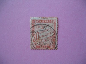 France 1893 à 1935 Taxe N° 34 rouge orange oblitéré avec charnière, léger aminci - Picture 1 of 2