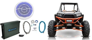 Rockville MS10LW 10" 2400w White 10" LED Subwoofer+Amp+Wires 4 RZR/ATV/UTV/Cart - Picture 1 of 12