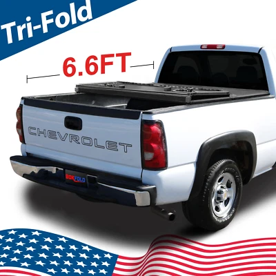 FRP Hard Tri-Fold Bed Tonneau Cover for 1999-2006 Chevrolet Silverado 1500 6.6FT - Image 1 of 4