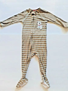 Carter's Jungen Schlafanzug Hund mit Füßen braun leicht Reißverschluss Größe 18 Monate - Bild 1 von 12