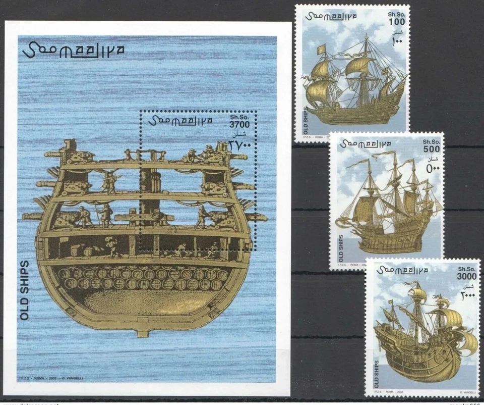 Somalia 2002 - Viejos veleros / Transporte marítimo en sellos - Timbres MNH** Foto 1 de 1