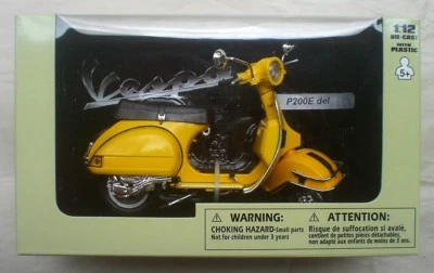 1978 VESPA P200E del YELLOW 1/12 scale scooter moped NewRay for 6" figures NEW - Image 1 of 3