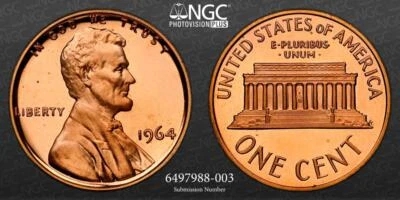 1964 LINCOLN CENT 1C NGC PF 68 RD ULTRA CAMEO NGC PR68 DCAM UCAM SKU 3116 - Image 1 of 4