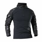 @Mens Camouflage Military Army Combat Shirt Tactical Long Sleeve Casual T-Shirt