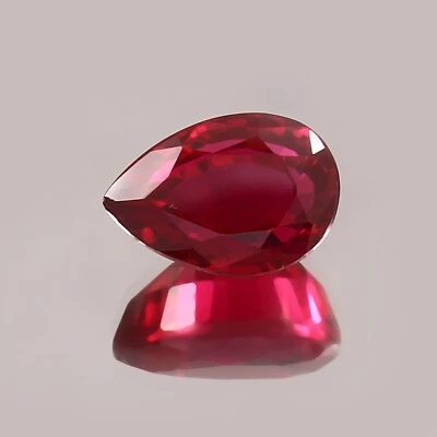 5.80 AAA Flawless Pigeon Red Mozambique Ruby Loose Pear Cut Fine Jewelry Making - Image 1 of 4