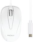 3 Button USB-C Wired Mouse For MacBook, MacBook Pro, White Macally UCTURBO