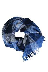 BestSockDrawer Blue grey checkered alpaca wool throw - Picture 1 of 3