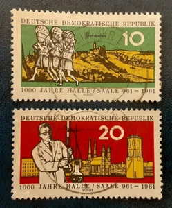 DDR Germany 1961 Used Halle Scientist Mi 833Y-4Y Scott 558-9 VF/XF 7414 - Picture 1 of 2