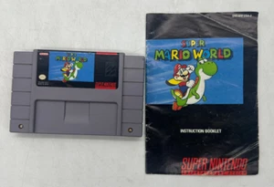 Super Nintendo SNES Super Mario World With Manual Clean Tested Working FAST SHIP - Picture 1 of 8
