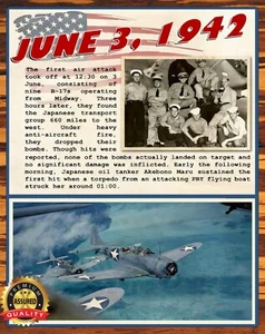 Battle of Midway - June 3,1942 - Restored - Metal Sign 11 x 14 - Picture 1 of 4