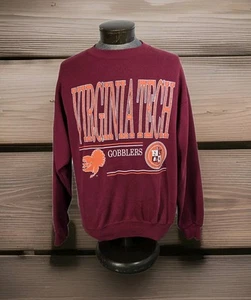 Vintage 90s Virginia Tech Gobblers Sweatshirt Mens 2XL Red Graphic Print USA - Picture 1 of 10
