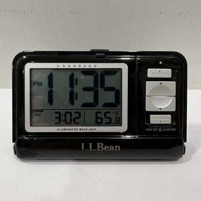 LL Bean Night Finder III Digital Travel Alarm Clock W/ Temperature Black - Image 1 of 4