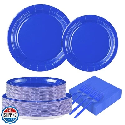 Grencian 200Pcs Nature Blue Party Supplies Solid Navy Blue Paper  - Image 1 of 4