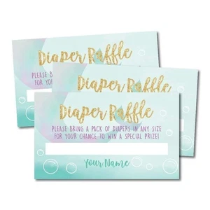 25 Baby Shower Diaper Raffle Tickets Mermaid - Picture 1 of 5