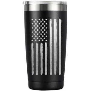 American Flag Tumbler, 20oz Stainless Steel Insulated Coffee Mug with Lid, Gi... - Picture 1 of 6