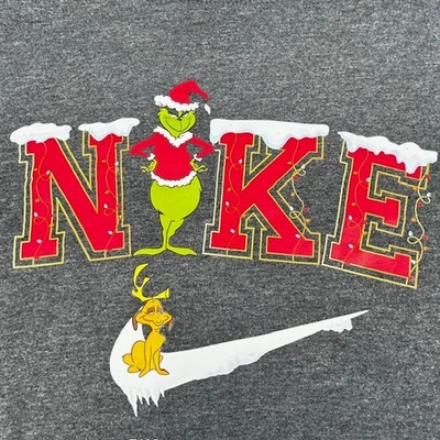 Nike Grinch Navidad Cuello Redondo Sudadera Mediana Max Swoosh Nieve Vacaciones Gildan Foto 1 de 4