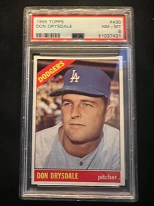 1966 Topps # 430 Don Drysdale HOF PSA 8 NM-MT Dodgers - Bild 1 von 2