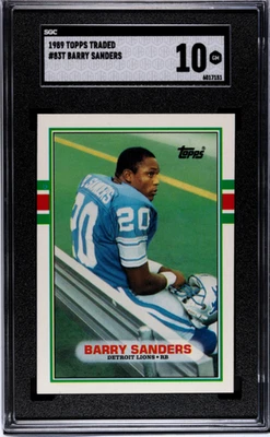 1989 Topps Traded #83T Barry Sanders GEM MINT SGC 10 - QTY AVAILABLE - Image 1 of 2