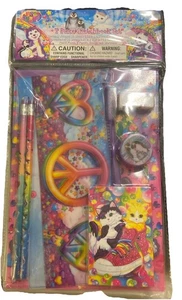 Lisa Frank 7 Piece Sketchbook Set Notepad Pencil Eraser Pouch Sharpener Cat - Picture 1 of 2