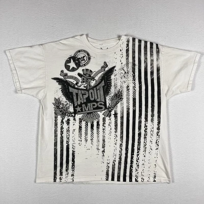 Vintage Y2K Tapout MPS T-Shirt White Men’s Size 2XL Double-Sided Grunge  - Image 1 of 4