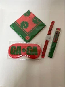 Lady Gaga Eye Mask Scarf Folding fan Chromatica Ball VIP 2022 Japan Goods NEW - Picture 1 of 12