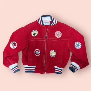 Rare Vintage 60s Kids Baseball Bomber Jacket Team Patches XS MLB Astros Reds Dodgers - Bild 1 von 6