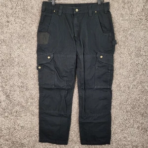 Pantalones de trabajo Carhartt B342-BLK calce relajado doble rodilla carpintero para hombre 34x30 negros - Imagen 1 de 7