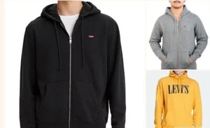 LEVI LEVIS ORIGINAL SLIPOVER DRAW STRING HOODIE SWEATSHIRT TOP NEW - Picture 1 of 4
