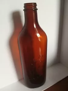30er Jahre Vintage Scott's Emulsion Kabeljau Leberöl braune Flasche 9 Zoll geprägt Fischer - Bild 1 von 6