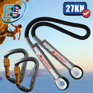 30KN Climbing Carabiner Locking Safety Prusik Climbing Rope Rappelling Rock Cord - Picture 1 of 19
